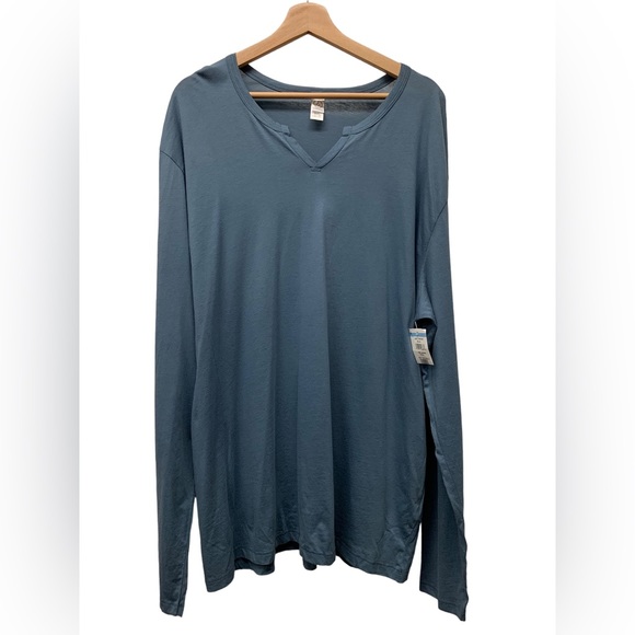 New! Alternative Apparel v-neck long sleeve t-shirt, blue, size women's XXL - Picture 1 of 5